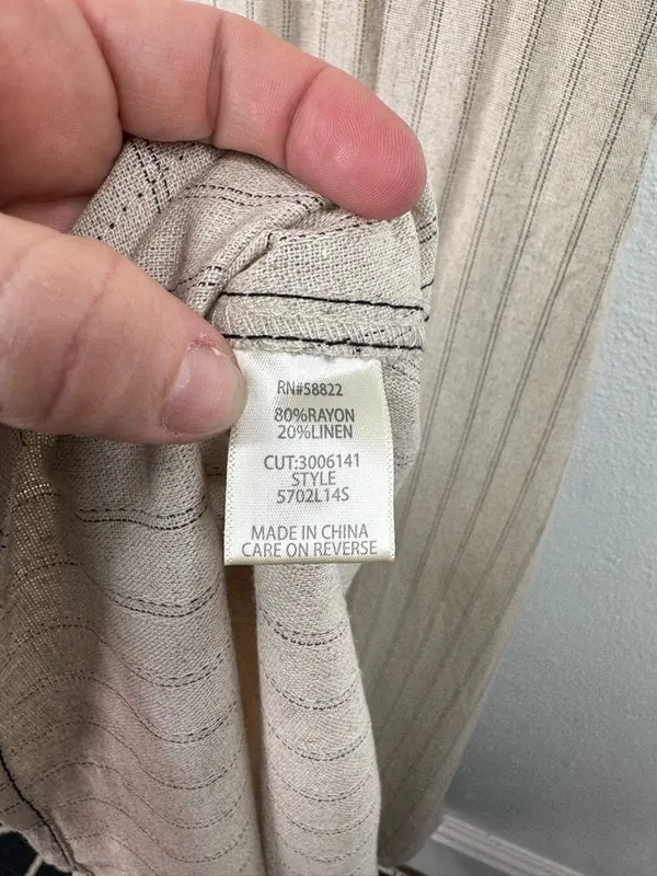 Max Studio London Maxi Skirt Size M Beige Pin Striped Elastic Waist with Pockets - Image 8