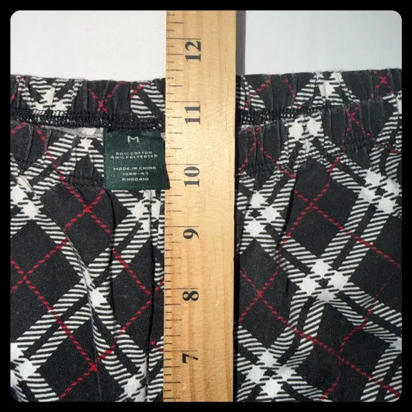 Laura Ashley Pajama Set Women Medium Black Plaid Cotton Blend Sleepwear‎ - Image 12