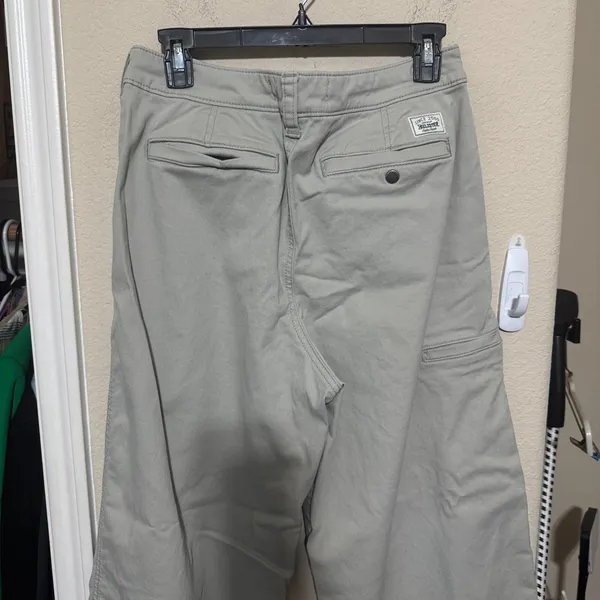 Hollister Baggy Skater Pants Womens S drawstring waist Tan Khaki Utility Surplus - Image 4