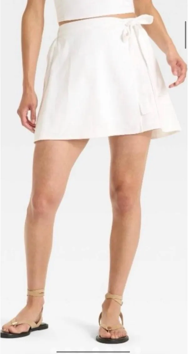 Target White linen wrap skirt - Image 2