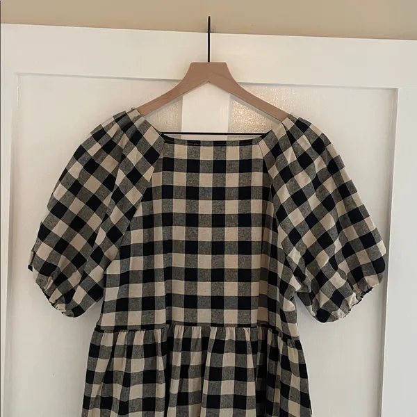 MODCLOTH x PRINCESS HIGHWAY Isabelle Dress Gingham Plaid Cotton Linen Size 10 - Image 9