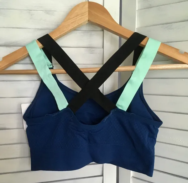 Navy/Mint Sports Bra, L/XL Blue Size L - Image 2