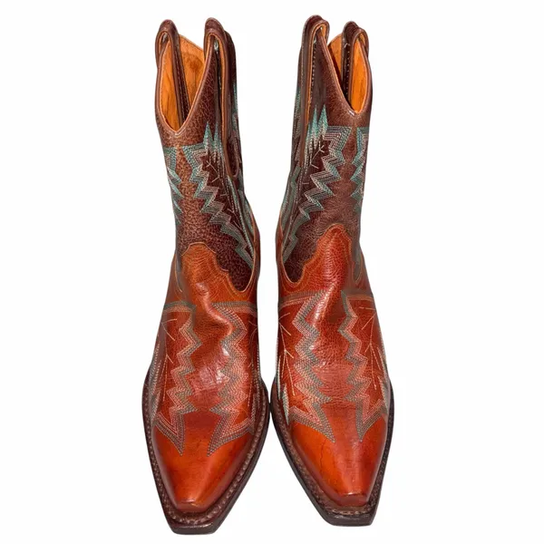 NEW Without Box Vintage Frye Snip Toe Embroidered Leather Cowboy Boots 6 - Image 2