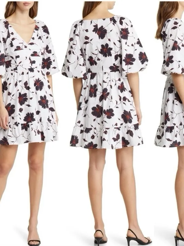 NEW Du Paradis Women’s Floral Cotton Poplin Dress - Image 8