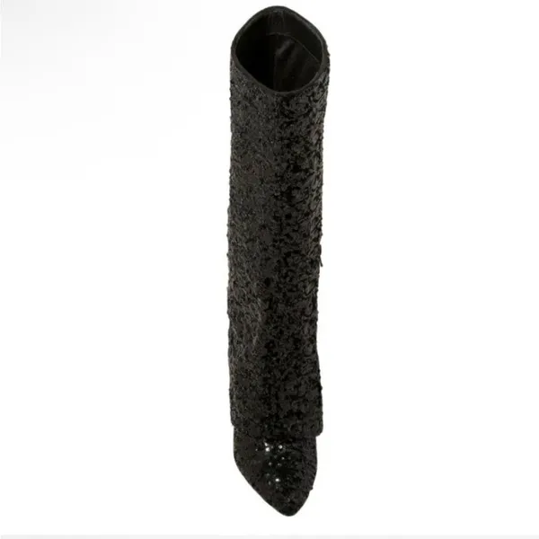 Black Sequin Women's Boots NWT 8.5 - Image 5