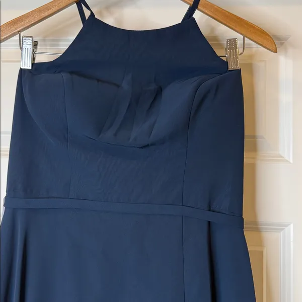 NWT Azazie Bree A-line chiffon floor length maxi formal dress sz Lg - Image 4