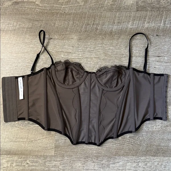 Urban Outfitters Out From Under Black Black Corset Top Size Medium - Image 4