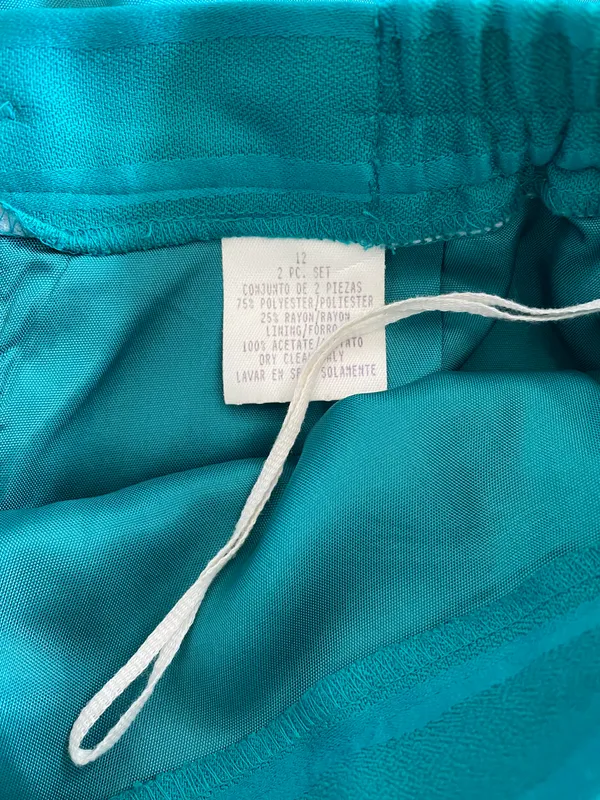 Executive Collection Vintage Teal Pinstripe Suit - Image 7