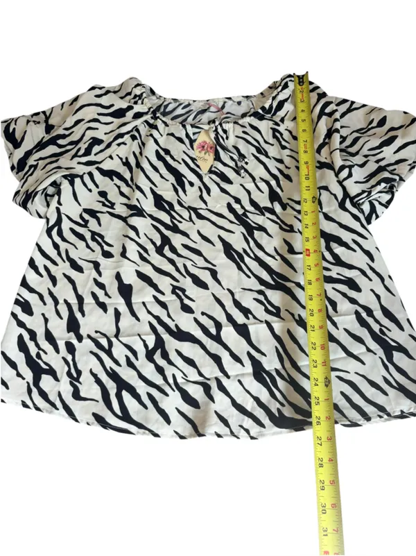 Anthropologie Entro Zebra Print Puff Sleeve Blouse Top Womens Small NEW - Image 11