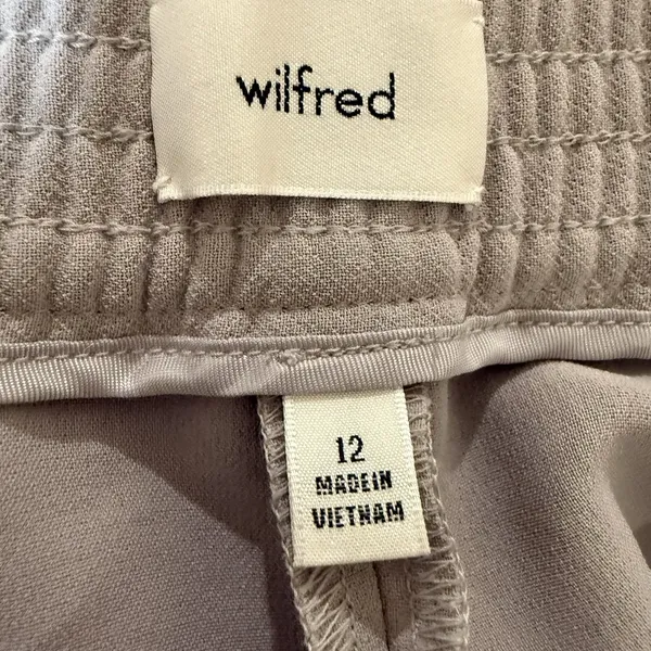 Aritzia Wilfred Alanya Wide Leg‎ High Rise Pant Womens 12 Gray Office - Image 5