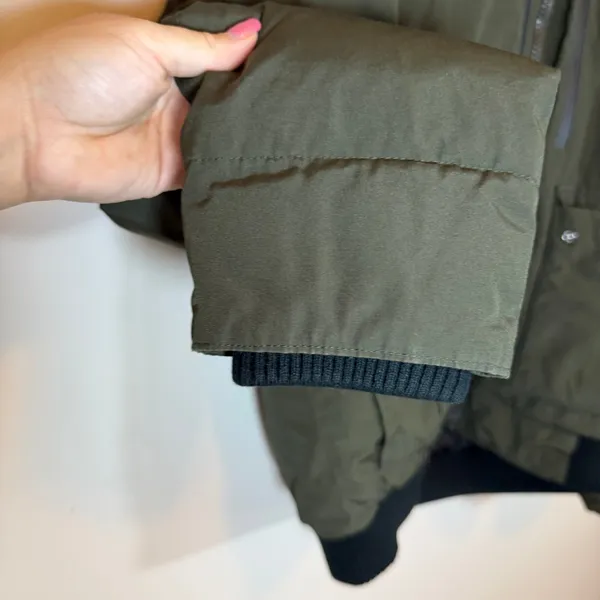 Michael Michael Kors Olive Green Winter Bomber Puffer Coat Womens M Down Filled - Image 3