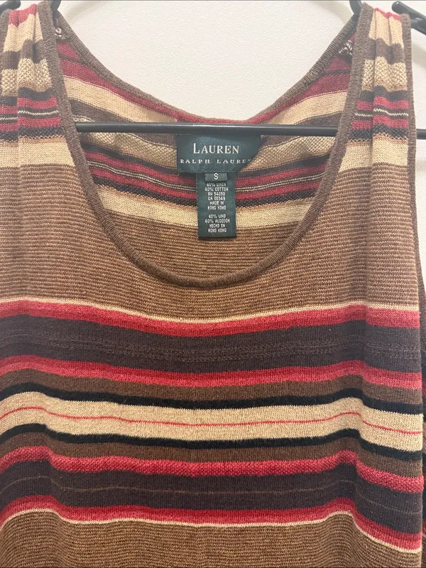 Vintage Lauren Ralph Lauren Striped Knit Maxi Dress - Image 2