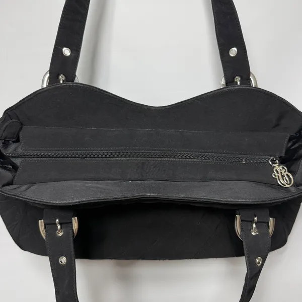 Vera‎ Bradley Black Quilted Microfiber Tote Bag Large Shoulder Purse Buckle - Image 3
