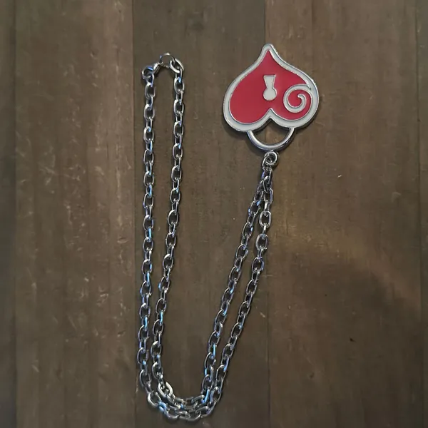 Silver tone enamel padlock heart pendant necklace - Image 2