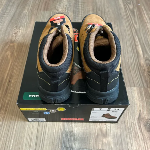 NEW Steel Toe Brahma Working Boots Brown Size 7 - Image 5