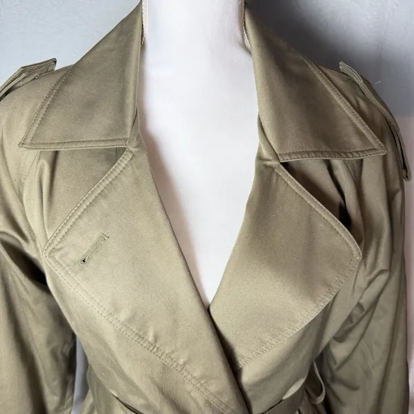 Vintage Worthington Made in Poland Long Double Breasted Trench Coat Women's 8 - Image 5