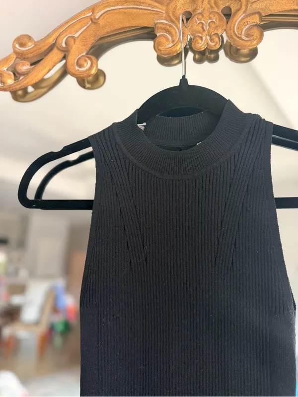Abercrombie black mock neck knit midi dress xsmall petite - Image 2