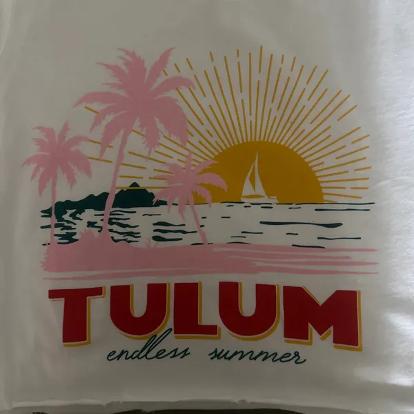 Prince Peter Tulum White Short Sleeve Cropped Graphic Tee - Image 3