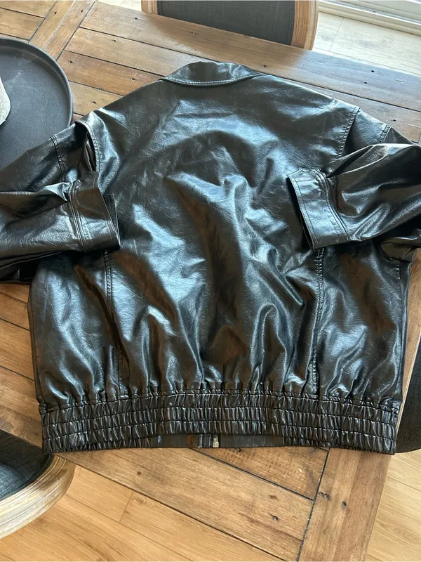 Lioness Kenny Vegan Leather Bomber Jacket L - Image 10