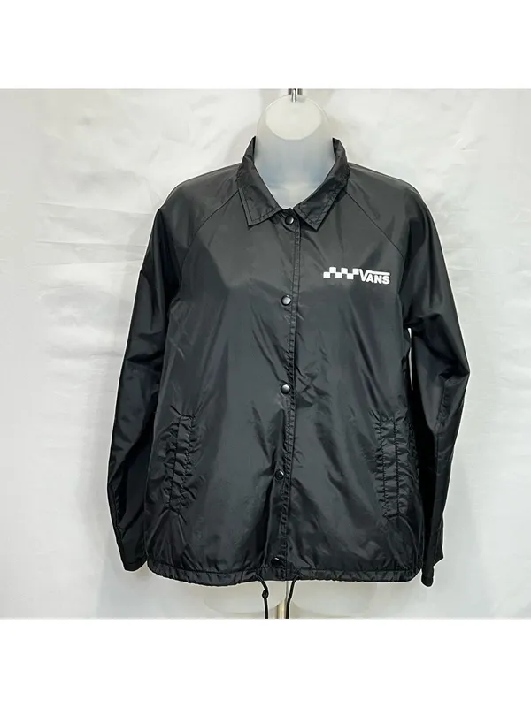 Vans Thanks Coach Lightweight Jacket Size M Black - Image 4