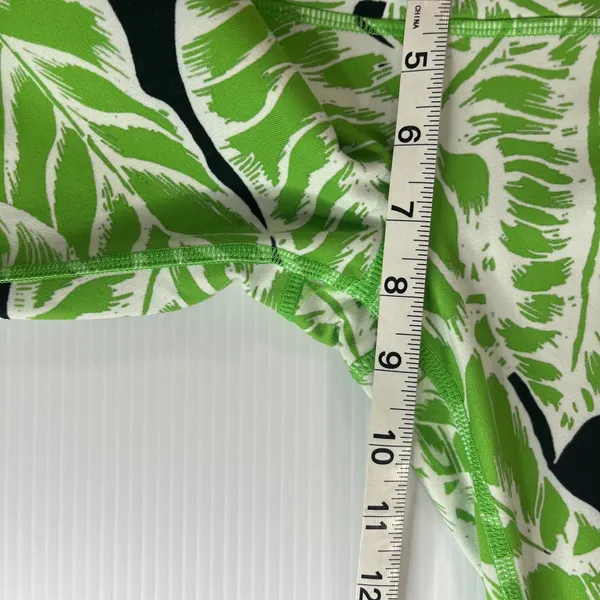 Alo Yoga XXS Green Tropical Print High Waisted Stirrup Leggings Black Stretch - Image 8