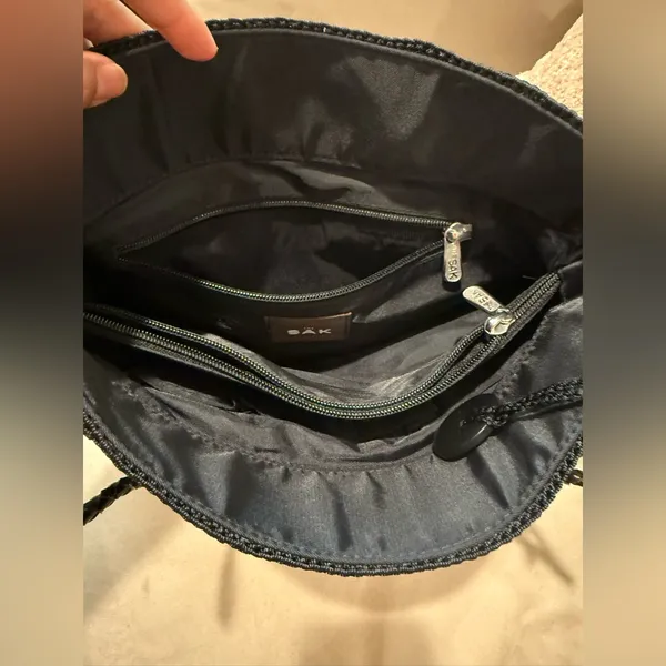 NWOT The Sak Black‎ Crochet Shoulder Boho Tote Bag - Image 8