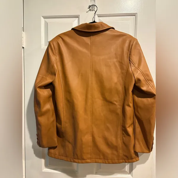 Avec Les Filles faux leather jacket blazer tan sz M - Image 2