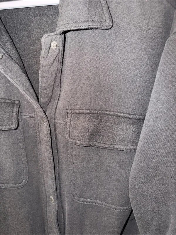 Hollister Oversized Fleece-Lined Shacket - Charcoal Grey - Size Medium - Like Ne - Image 3