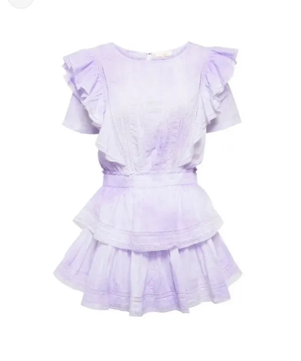 Love Shack Fancy Mini Dress Ruffle Lavender - Image 3