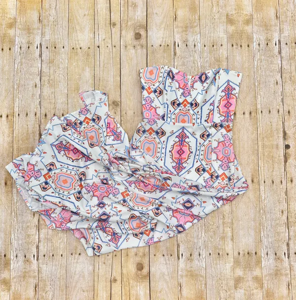 Miss Holly Strapless Maxi Dress White Pink Print - Image 4