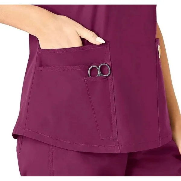 Carhartt Modern Fit Scrub Top Womens Large Purple HCA Florida Healthcare V-Neck - Image 6