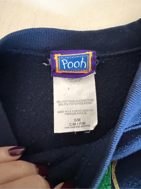 Vintage Pooh Christmas crew neck Blue - Image 2