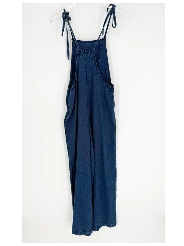 Anthropologie Wide Leg Overalls Women's‎ S Blue Utility Chic - Image 3