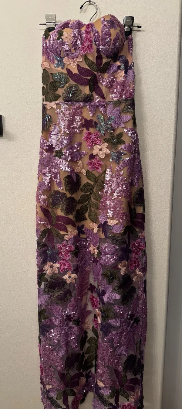 Bronx and Banco Strapless floral Gown - Image 4