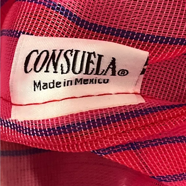 NWOT Consuela Fiesta Pink Striped Shopping Tote Mesh Bag - Image 9