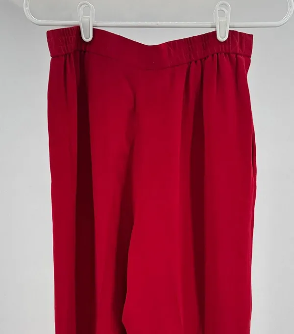 Chaus Red Women's 100% silk pants office 10 holiday professional party casual - Image 3