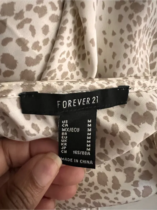 Forever 21 Cream and Tan Leopard Satin Slip Dress - Image 5