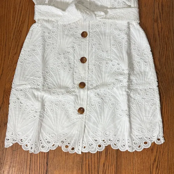 Andie The Navarino Dress Button Front Eyelet‎ White size Small NWT - Image 4