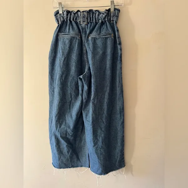 Zara Paperbag Elastic Waist‎ Wide Leg Baggy Balloon Jeans - Image 3