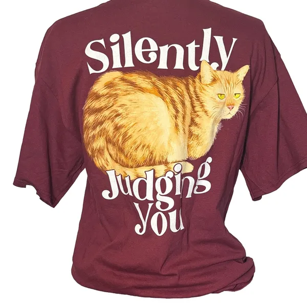 NWT Southern Attitude Cat Graphic Tee “Silently Judging You” Women’s M - Image 2