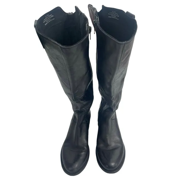 Steve Madden Women's Black Leather Zipper Round Toe Knee High Riding Boots Sz 9 - Image 2