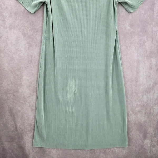 Belle Sky‎ Green Mint Pleated Cold Short Shoulder Knee Length Boho Dress Large - Image 4
