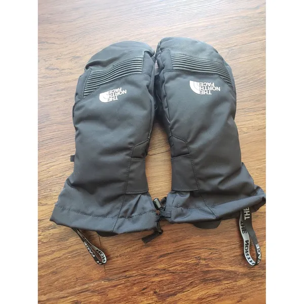 Northface Black SKi Snowboard Mittens Leather Palm And Tip Size S Unisex - Image 2