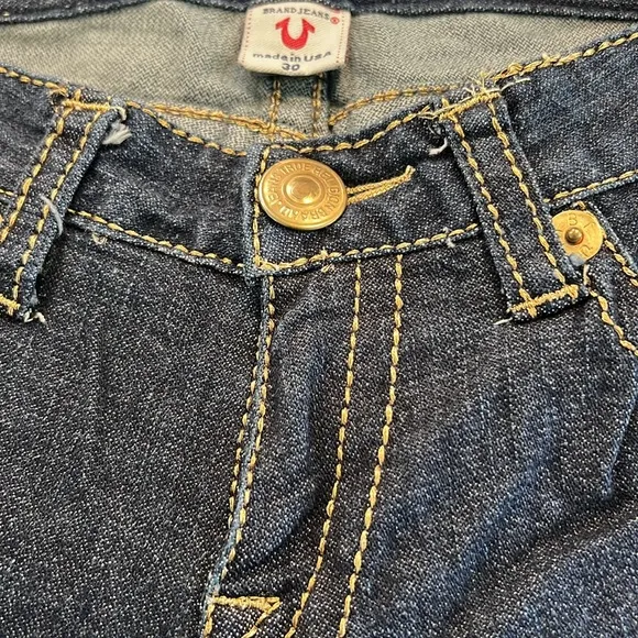 True religion women’s 30 gold threaded medium‎ wash jeans y2k vintage bootcut - Image 5