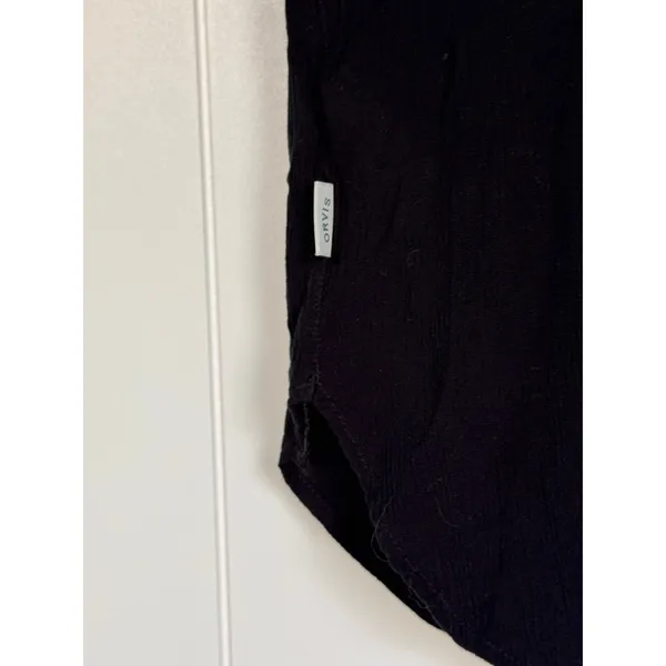 Orvis Black Rayon Button Front Blouse Relaxed V Neck Top Women’s Large - Image 7