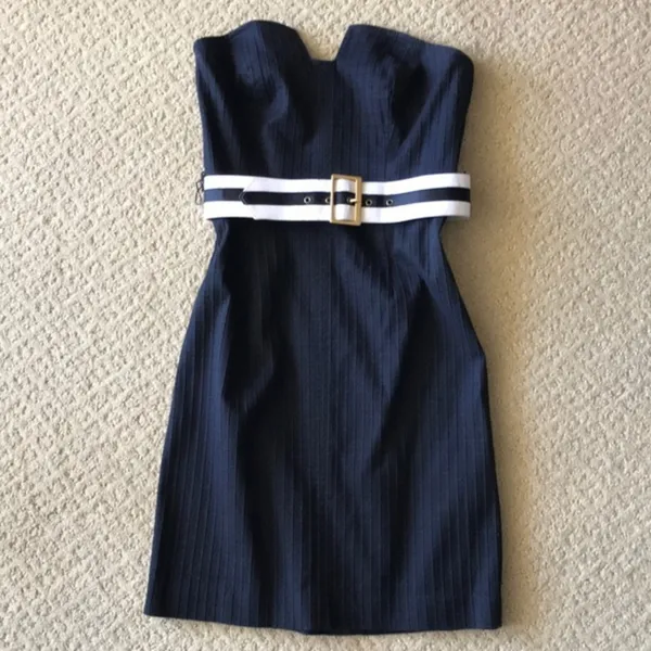 Trina Turk - Black Strapless Dress W/ Belt Sz 0 (b8.1) - Image 5