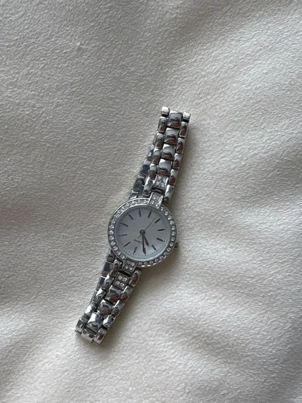Silver Crystal Accent Women's Quartz Watch - Image 3