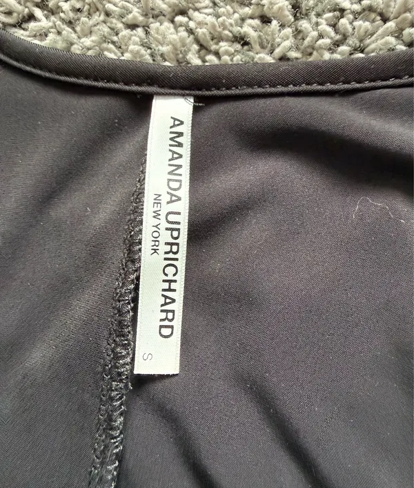 Amanda Uprichard Black Stretch Bodysuit with Surplice Neckline - Image 3