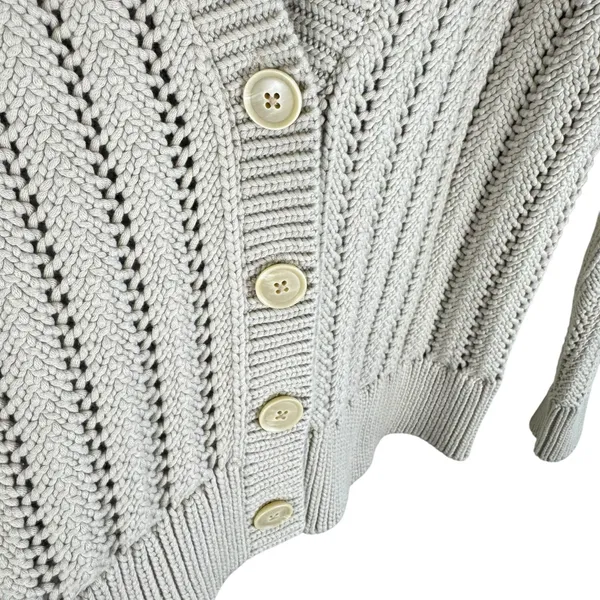 Haven New NWOT Cotton Cream Cable Knit Chunky Button Up Cardigan Sweater Size‎ M - Image 4