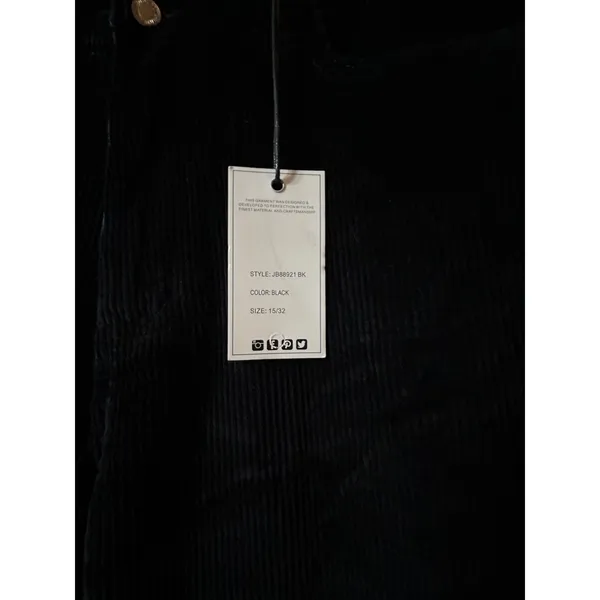 Judy Blue Black Corduroy Wide Leg Jeans NWT Womens 15/32 High‎ Rise Stretch - Image 5
